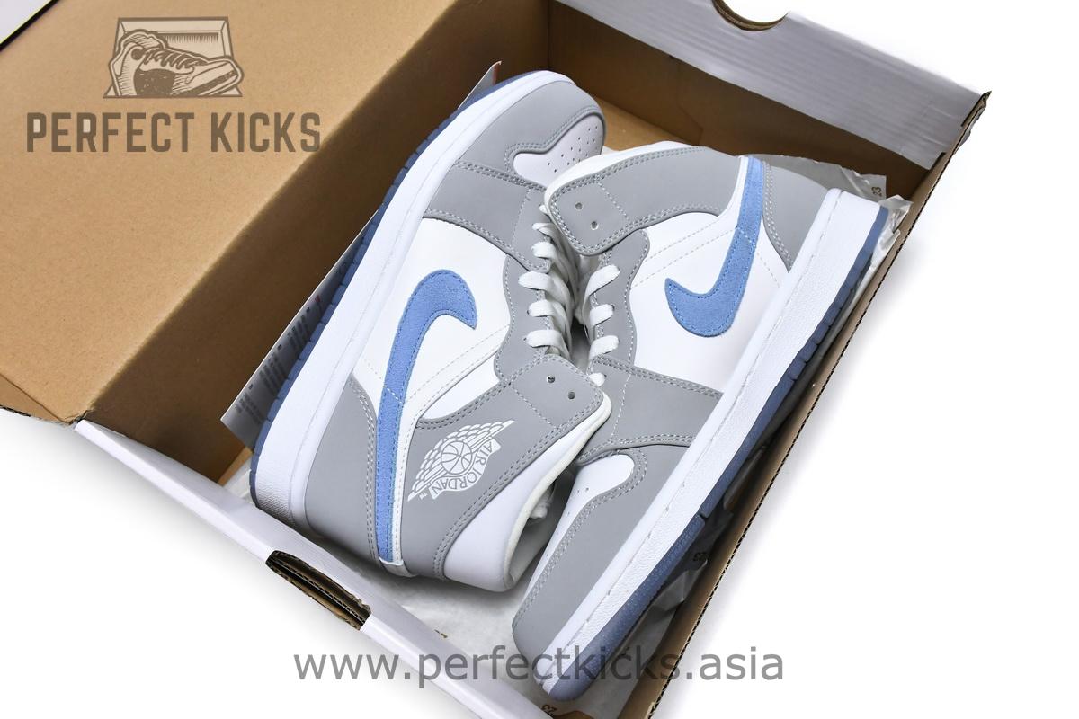 BQ6472-105 Air Jordan 1 Mid Wolf Grey Aluminum - Image 3