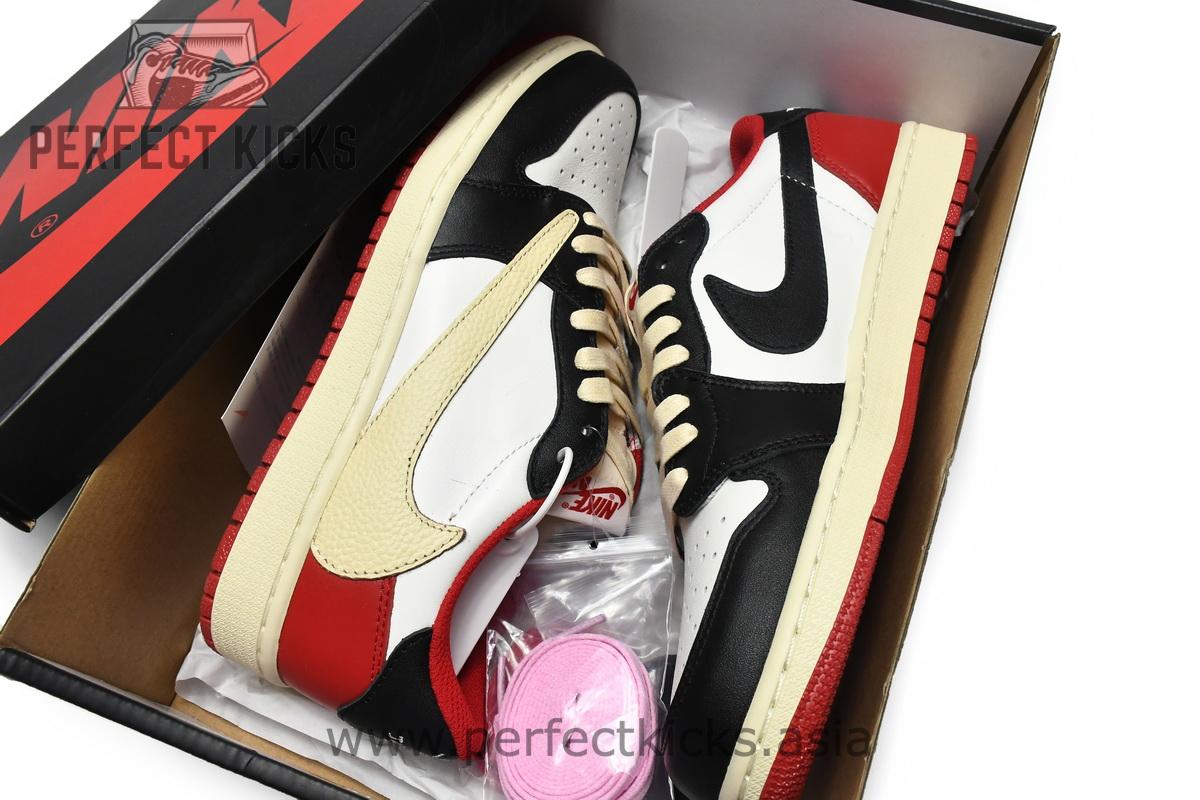 DM7866-166 Travis Scott x Air Jordan 1 Low Black Red - Image 4