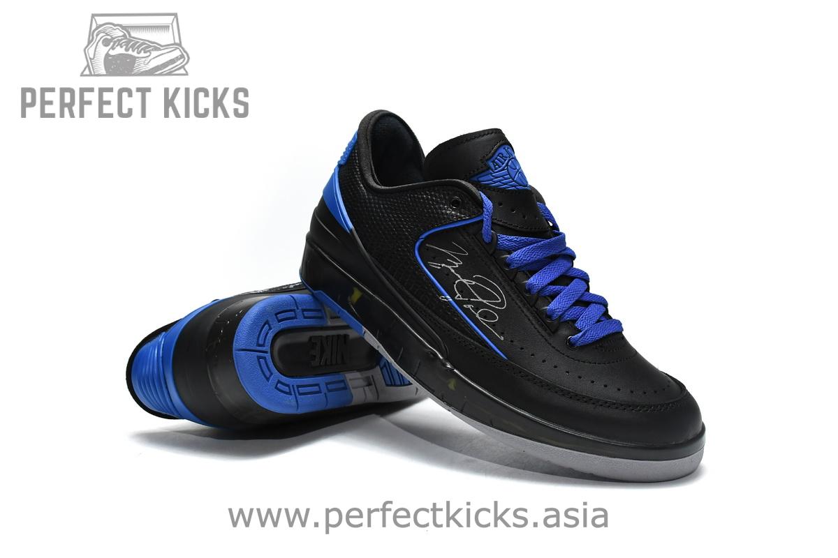 DJ4375-004 Off White x Air Jordan 2 Retro Low SP Black and Varsity Royal - Image 4