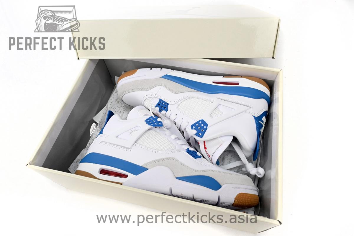 Nike SB x Air Jordan 4 White Blue - Image 4