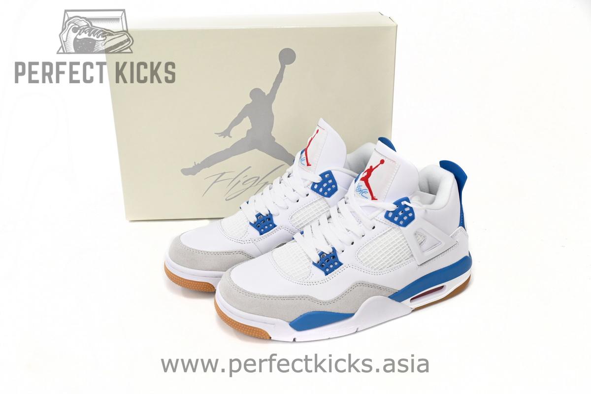 Nike SB x Air Jordan 4 White Blue - Image 3